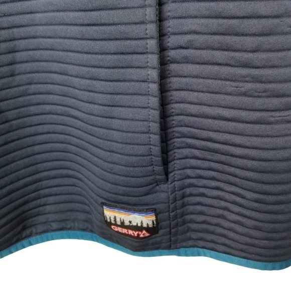 Gerry Men's Blue Ottoman Lightweight Pullover 1/4 Zip with Snaps Men's Size 2X - Picture 4 of 8